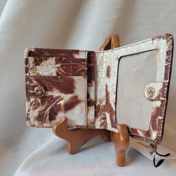 Brahmin Jane Croc Embossed Leather Bifold Wallet - Picture 2 of 4